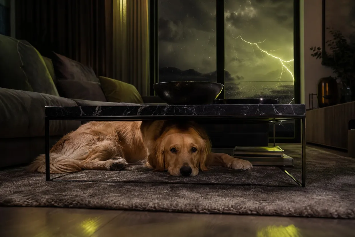 TOP 5 des astuces pour apaiser un chien qui a peur des orages et des feux d'artifice